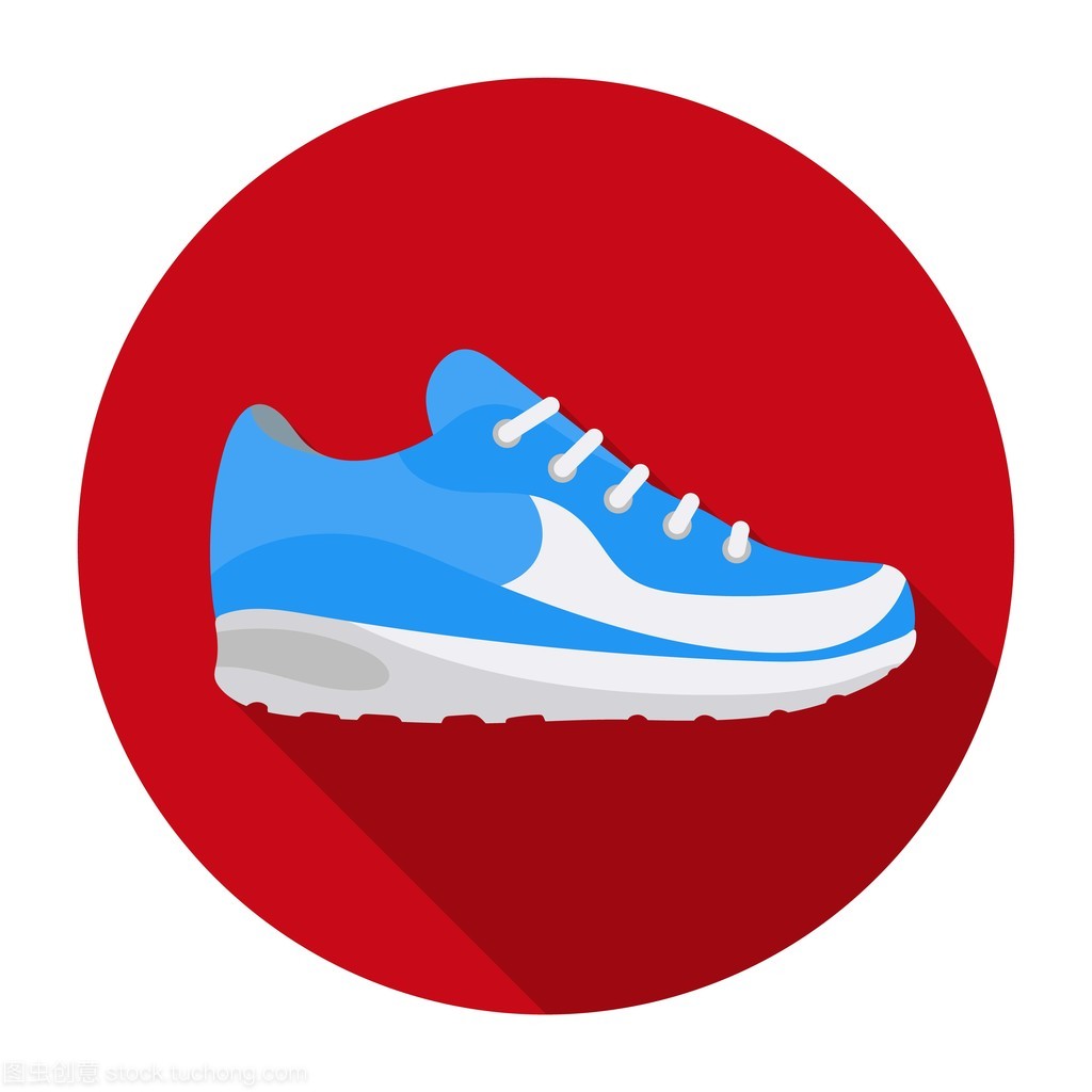 运动鞋在白色背景上孤立的平面样式的图标。鞋子象征股票矢量图